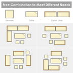 Ensemble de salle à manger d'extérieur Costway 7 pièces en rotin, comprenant canapé d'angle, pouf et fauteuil - Voir les détails