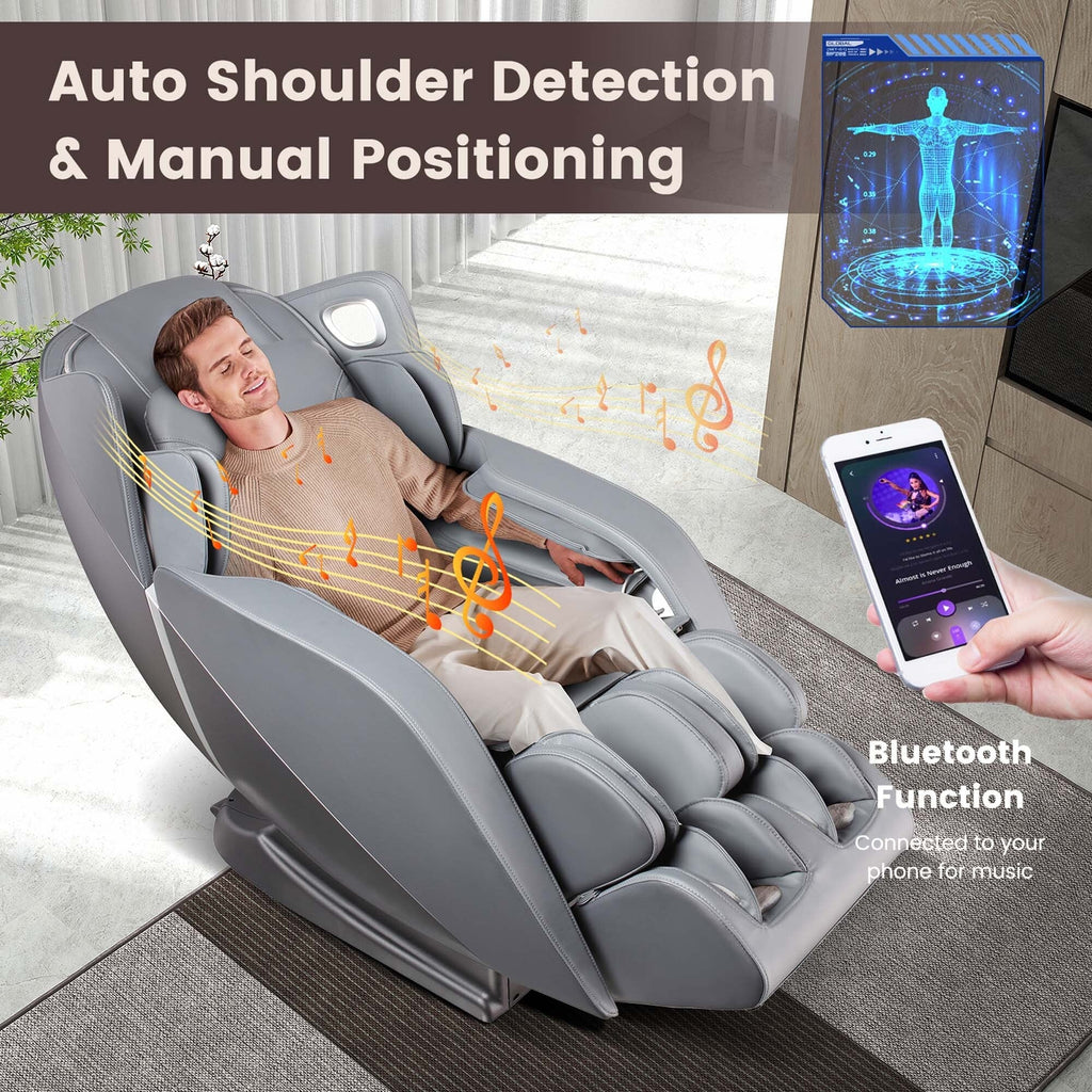 Fauteuil de massage complet Costway avec commande vocale et rouleau chauffant pour les pieds