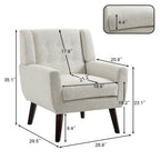 Fauteuil d'appoint moderne en tissu imitation coton/lin