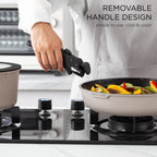 Ensemble de cuisine Country Kitchen 16 pièces pour camping-car, en céramique, avec poignées amovibles, compatible avec le four.