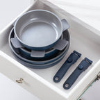 Ensemble de cuisine Country Kitchen 16 pièces pour camping-car, en céramique, avec poignées amovibles, compatible avec le four.