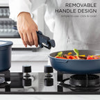 Ensemble de cuisine Country Kitchen 16 pièces pour camping-car, en céramique, avec poignées amovibles, compatible avec le four.