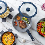 Ensemble de cuisine Country Kitchen 16 pièces pour camping-car, en céramique, avec poignées amovibles, compatible avec le four.