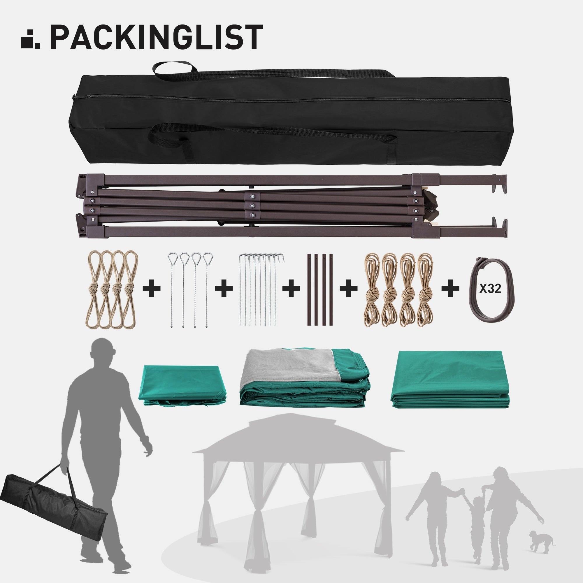 Gazebo en acier Cozywor de 3,35 m x 3,35 m (11 pi x 11 pi) avec moustiquaire