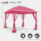 Gazebo en acier Cozywor de 3,35 m x 3,35 m (11 pi x 11 pi) avec moustiquaire