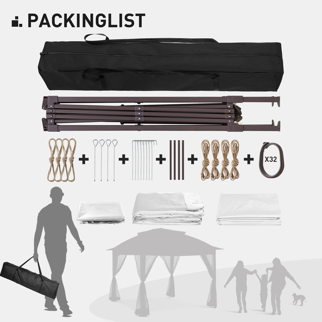 Gazebo en acier Cozywor de 3,35 m x 3,35 m (11 pi x 11 pi) avec moustiquaire