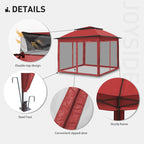 Gazebo en acier Cozywor de 3,35 m x 3,35 m (11 pi x 11 pi) avec moustiquaire