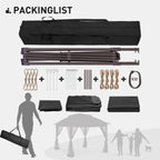 Gazebo en acier Cozywor de 3,35 m x 3,35 m (11 pi x 11 pi) avec moustiquaire