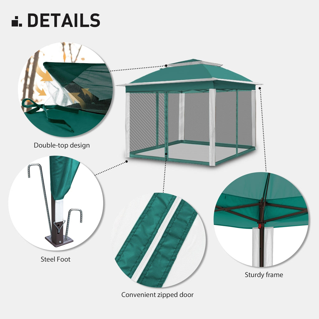 Gazebo en acier Cozywor de 3,35 m x 3,35 m (11 pi x 11 pi) avec moustiquaire