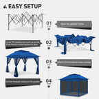 Gazebo en acier Cozywor de 3,35 m x 3,35 m (11 pi x 11 pi) avec moustiquaire