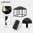 Gazebo en acier Cozywor de 3,35 m x 3,35 m (11 pi x 11 pi) avec moustiquaire