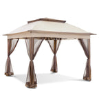 Gazebo en acier Cozywor de 3,35 m x 3,35 m (11 pi x 11 pi) avec moustiquaire