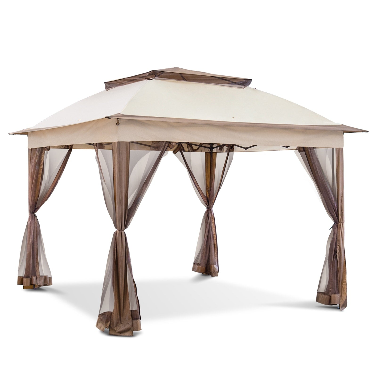 Gazebo en acier Cozywor de 3,35 m x 3,35 m (11 pi x 11 pi) avec moustiquaire