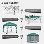 Gazebo en acier Cozywor de 3,35 m x 3,35 m (11 pi x 11 pi) avec moustiquaire