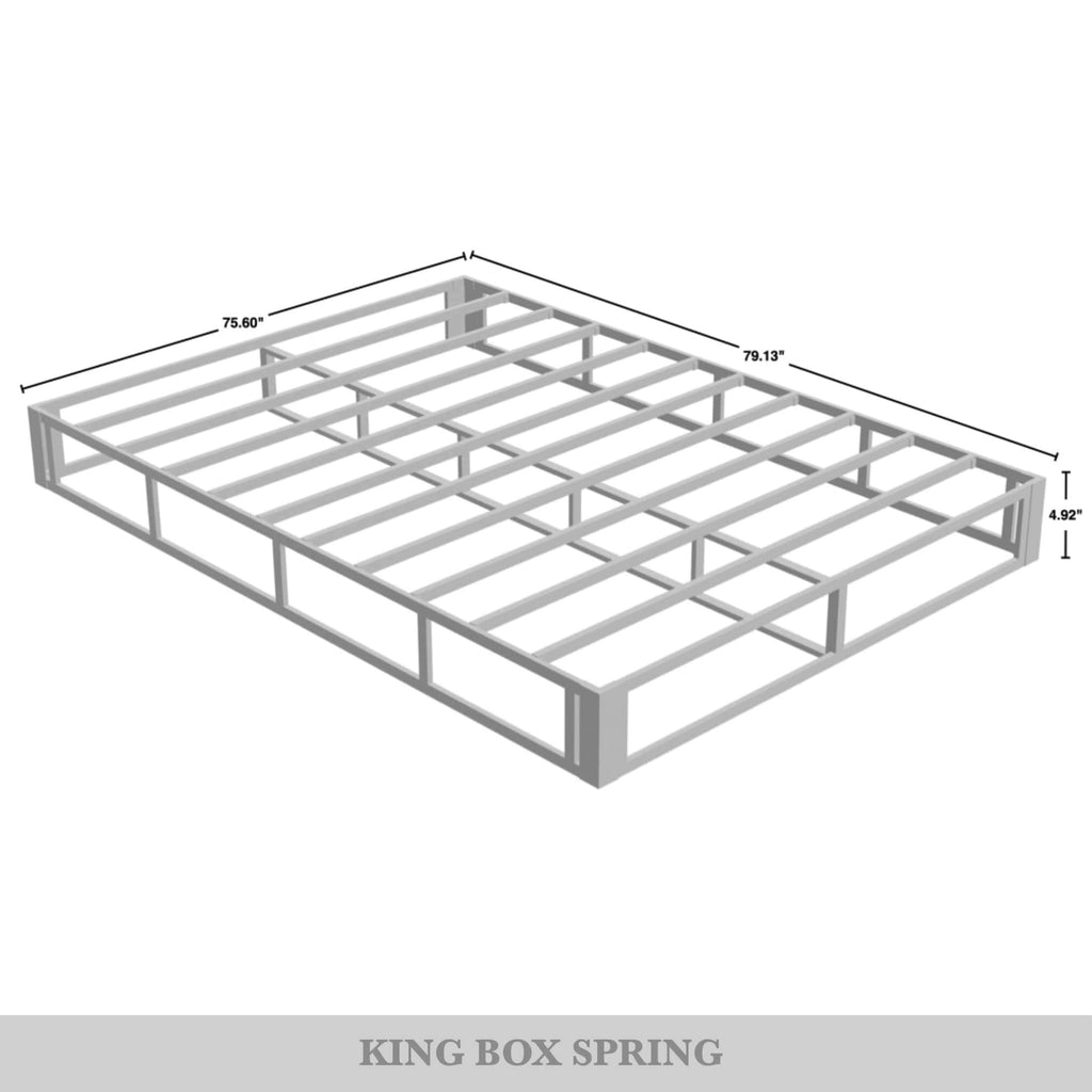 Sommier à ressorts métallique CraftPorch de 5 pouces avec revêtement en lin gris chaud