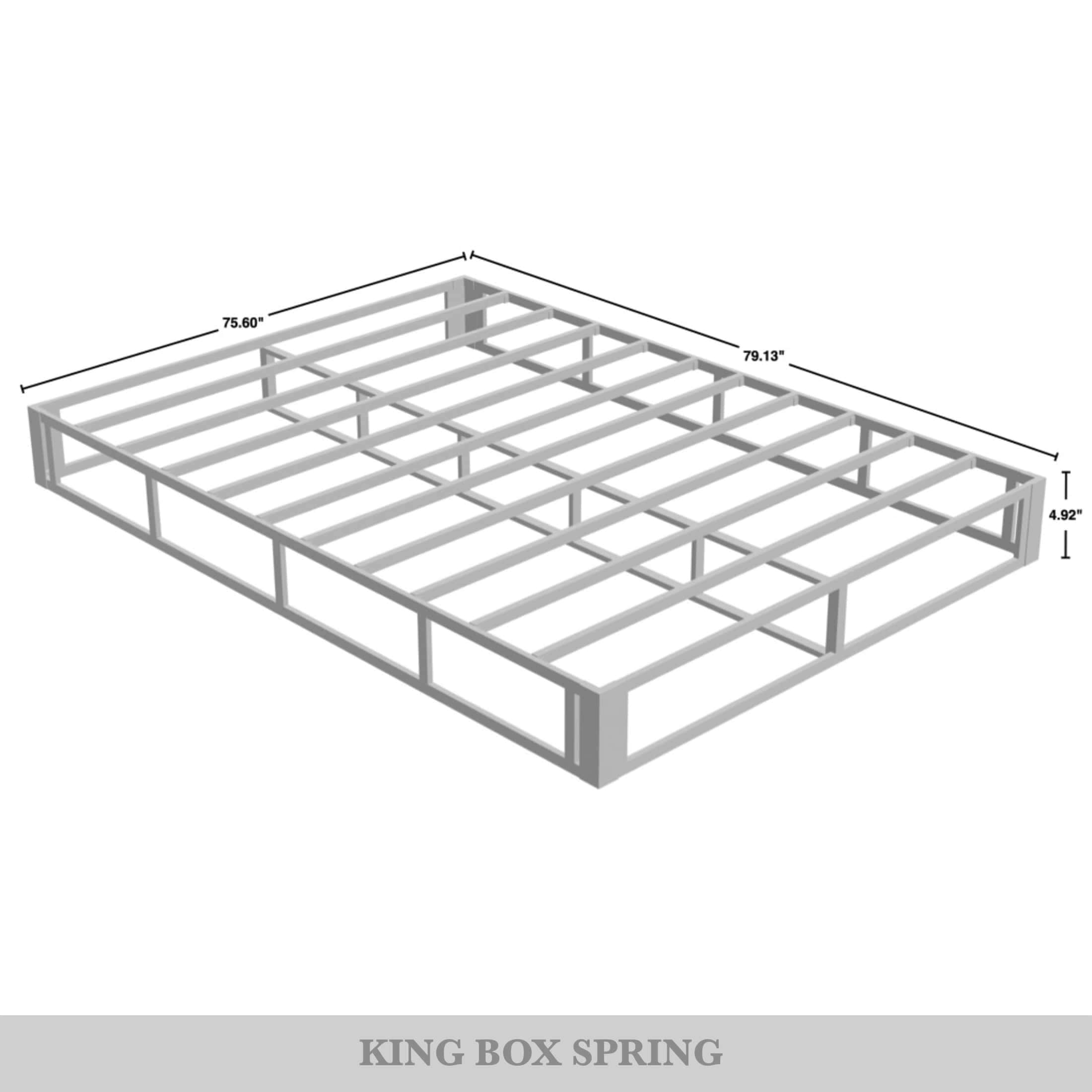 Sommier à ressorts métallique CraftPorch de 5 pouces avec revêtement en lin gris chaud