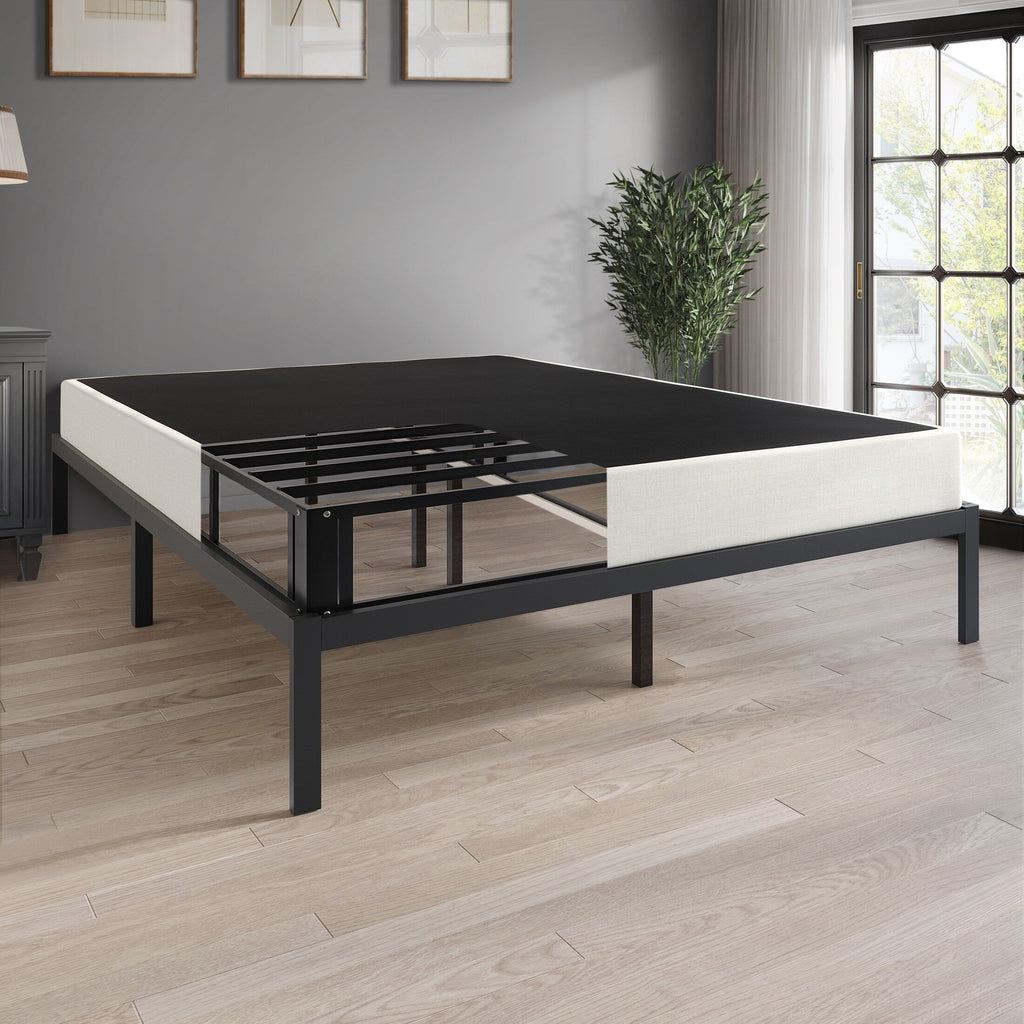 Sommier à ressorts métallique CraftPorch de 5 pouces avec revêtement en lin gris chaud