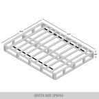 Sommier à lattes en bois massif CraftPorch de 5 pouces avec revêtement en lin gris chaud.