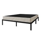 Sommier à lattes en bois massif CraftPorch de 5 pouces avec revêtement en lin gris chaud.