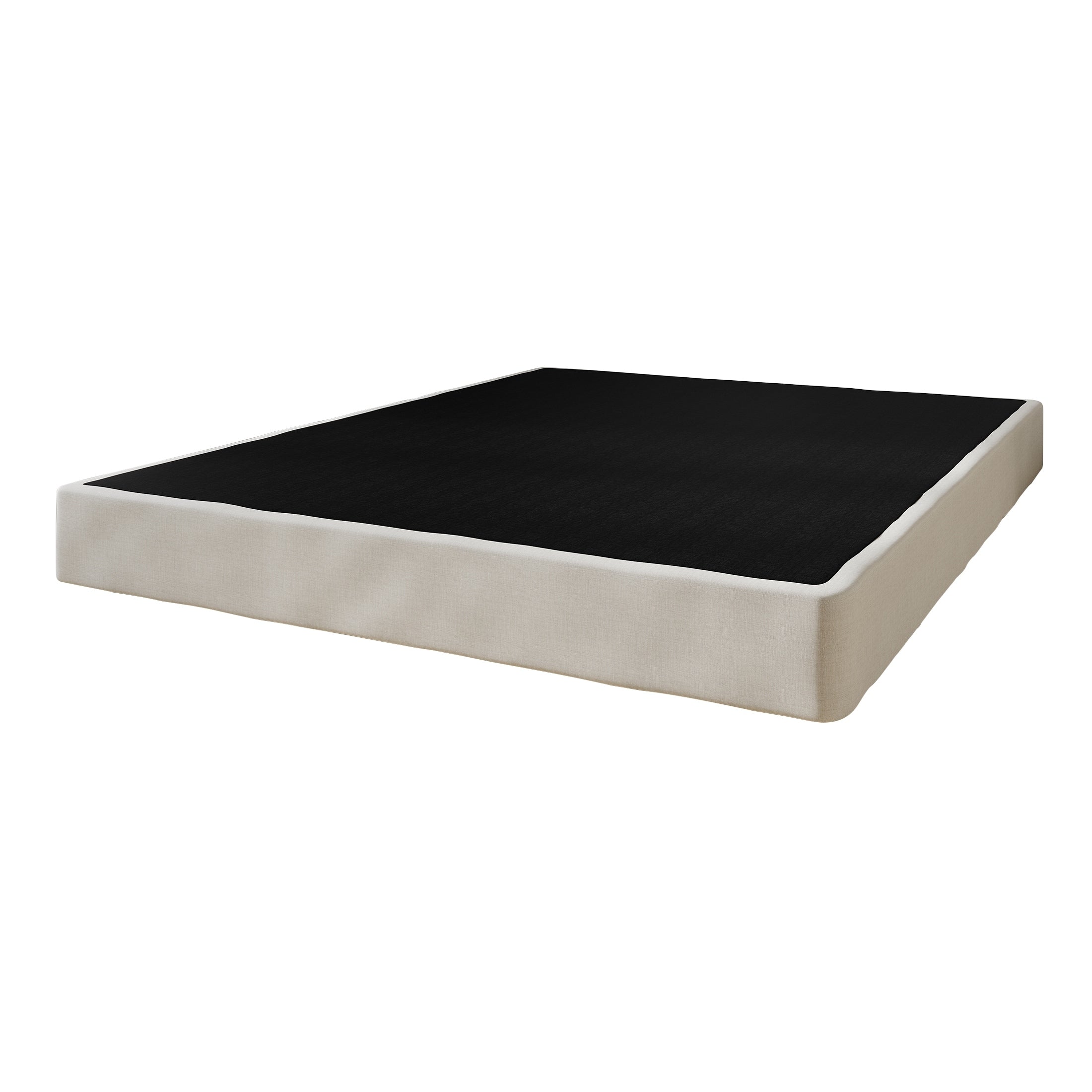 Sommier à lattes en bois massif CraftPorch de 5 pouces avec revêtement en lin gris chaud.