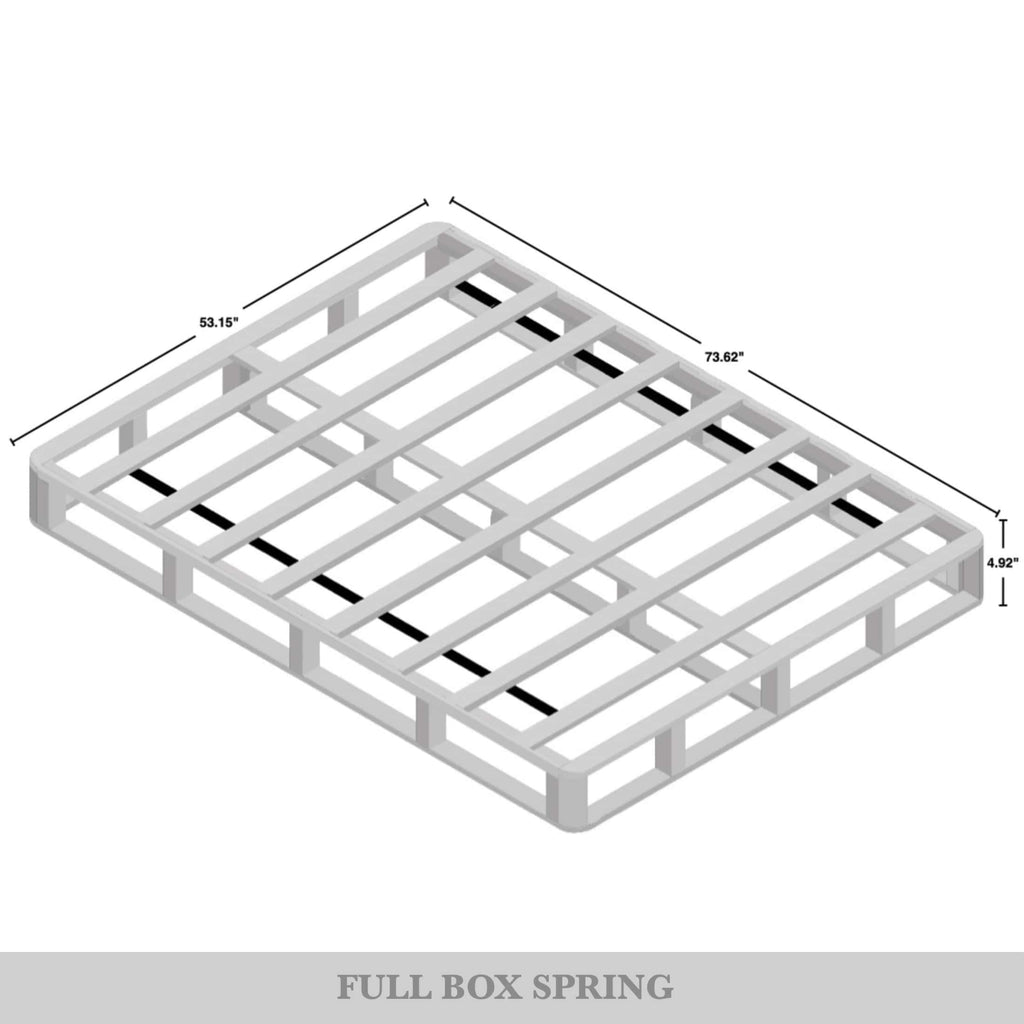Sommier à lattes en bois massif CraftPorch de 5 pouces avec revêtement en lin gris chaud.