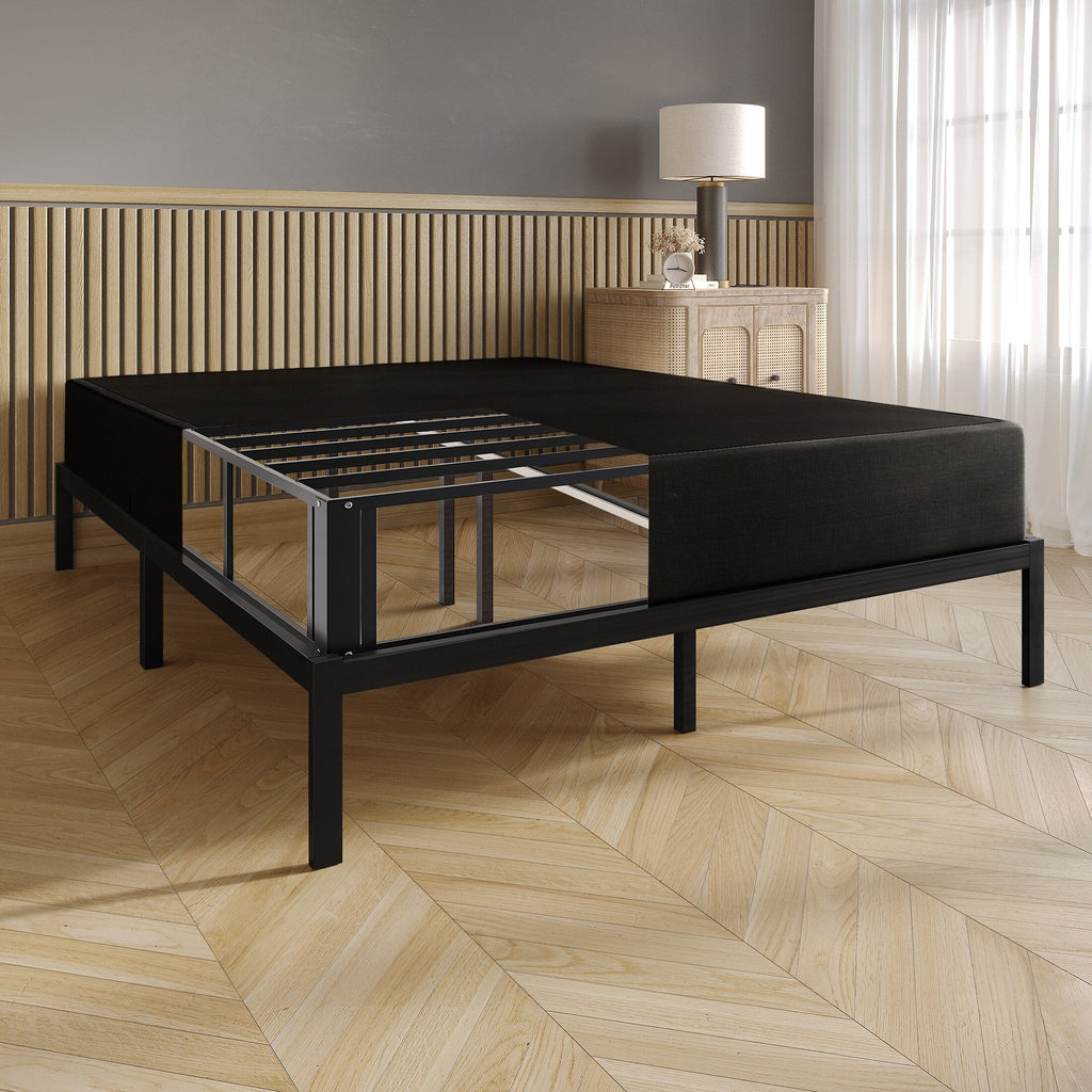 Sommier à ressorts CraftPorch en métal et lin capitonné