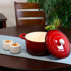 Poule à ragoût ronde en fonte de fer avec deux poignées, 7 quarts, rouge poivre, de Craftsman