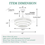 Ventilateur de plafond rétractable Cusp Barn 42 avec éclairage et télécommande, forme DIY, abat-jour moderne, moteur DC silencieux, éclairage LED au plafond.