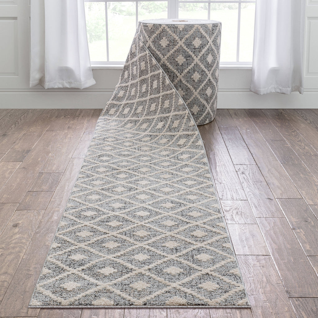 Tapis de couloir sur mesure Harlow Trellis, style moderne, pour escalier