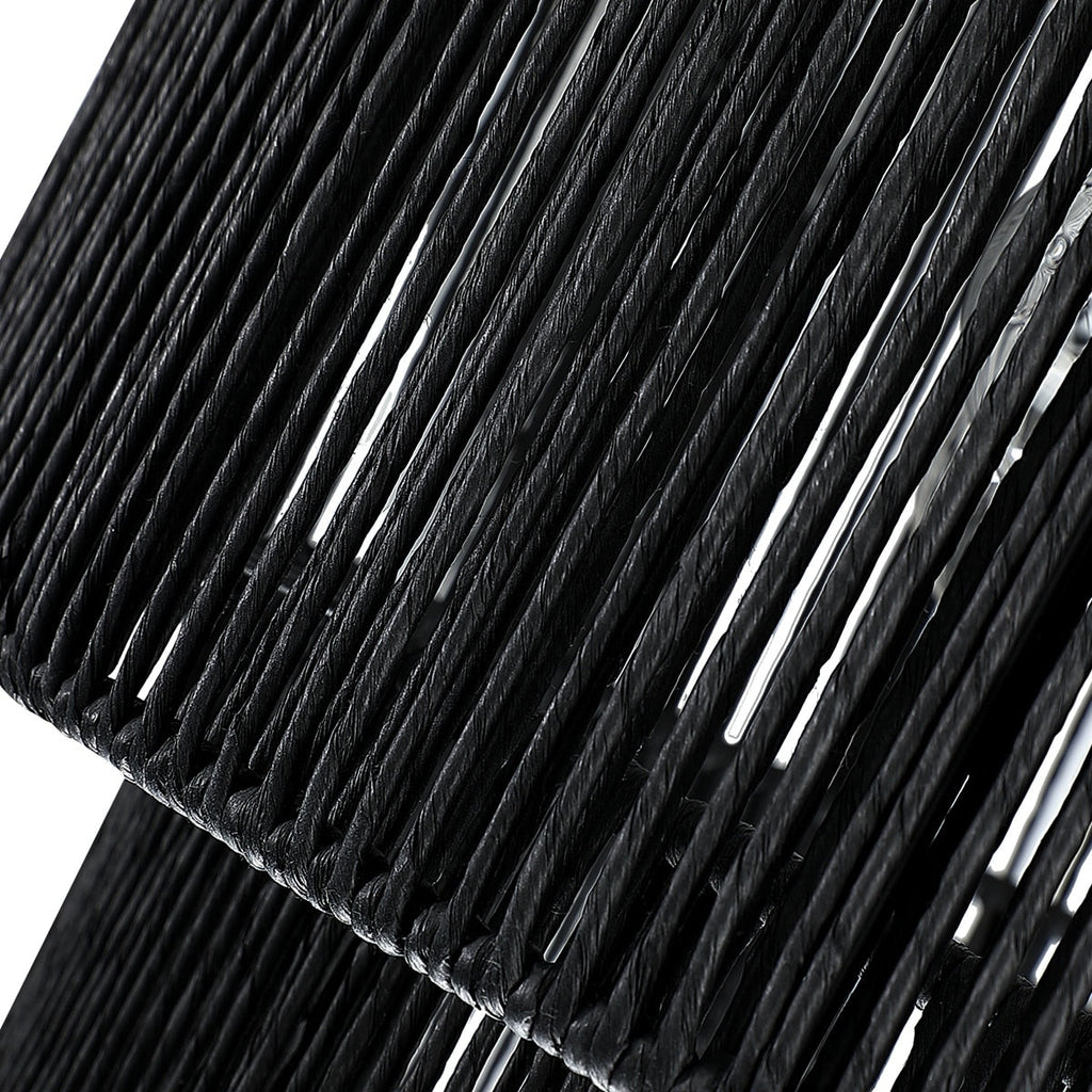 Suspension en rotin noir à 4 lumières, modèle Cynthia - 56 cm de largeur