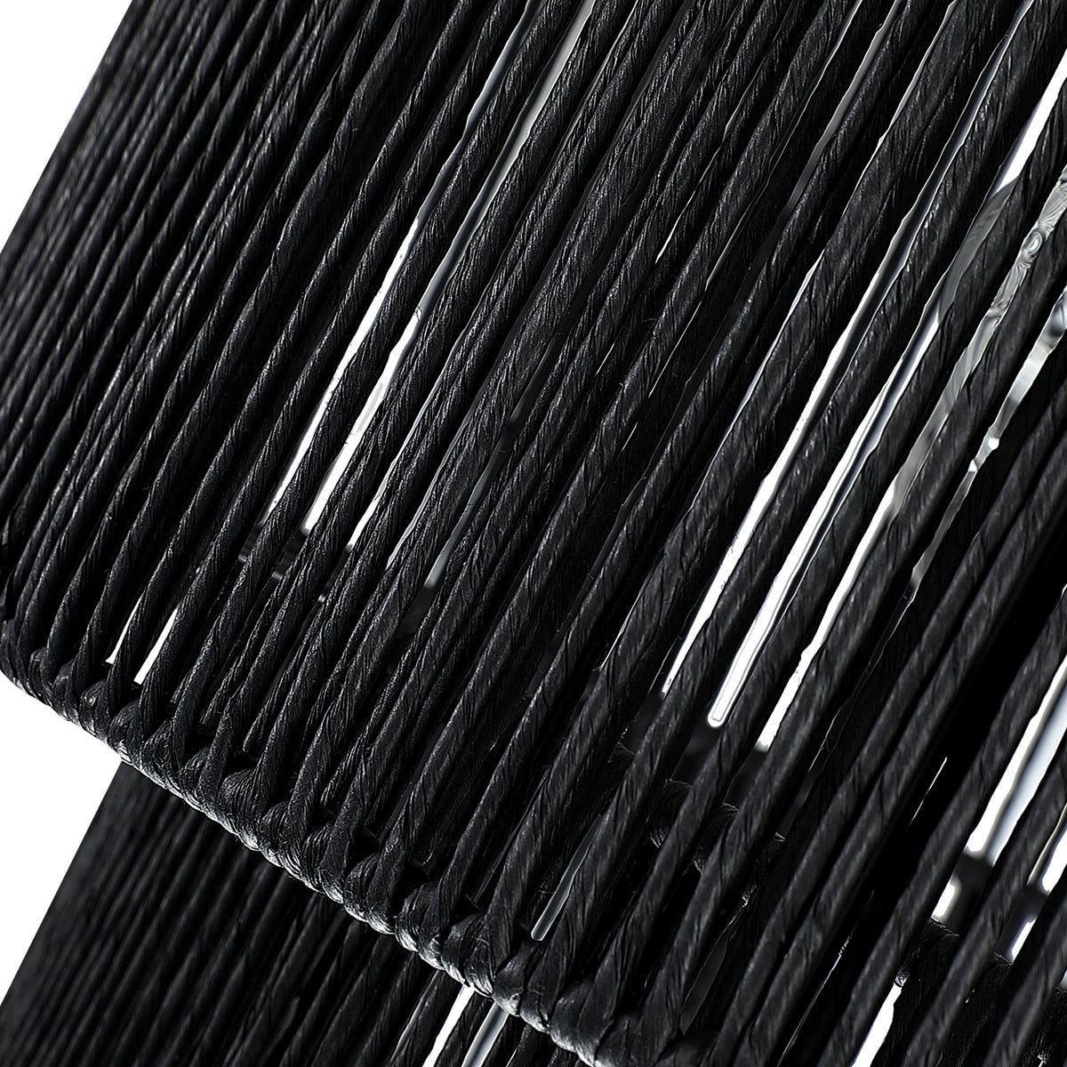 Suspension en rotin noir à 4 lumières, modèle Cynthia - 56 cm de largeur