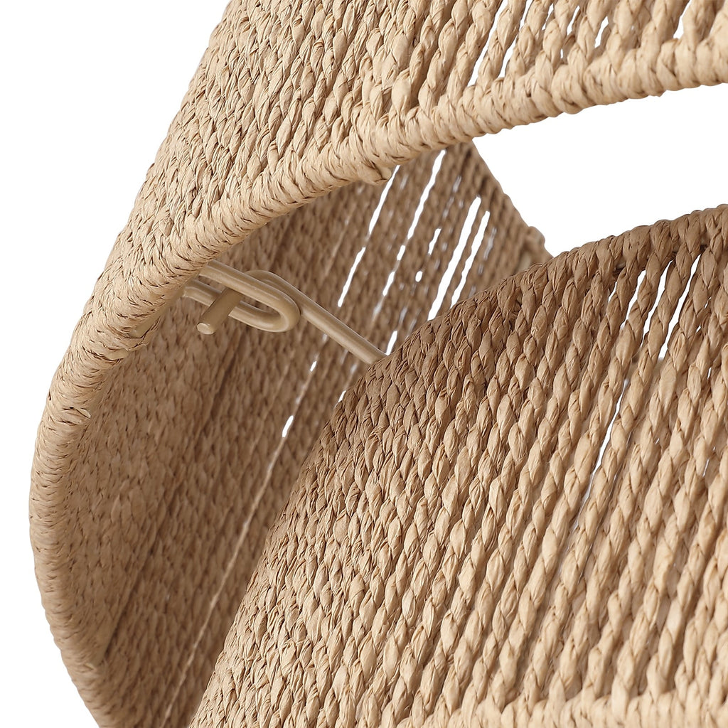 Suspension en rotin naturel à 4 lumières, modèle Cynthia - 56 cm de largeur