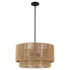Suspension en rotin naturel à 4 lumières, modèle Cynthia - 56 cm de largeur