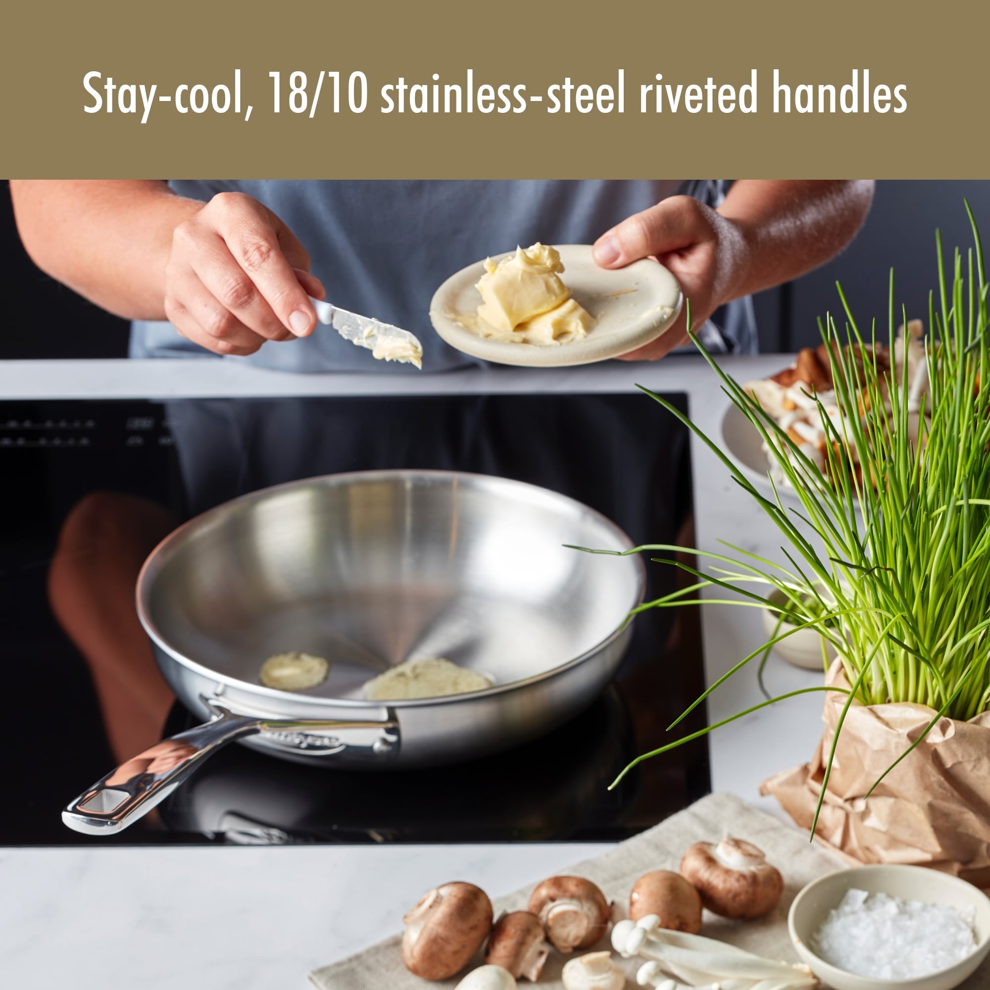 Poêle à frire en acier inoxydable 5 plis Essential de DEMEYERE