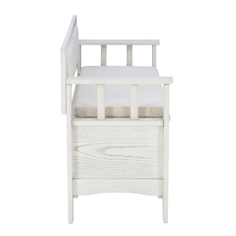 Banc d'entrée avec rangement et couvercle relevable en bois Dahlia