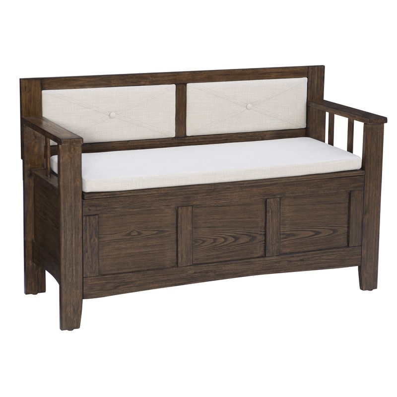 Banc d'entrée avec rangement et couvercle relevable en bois Dahlia