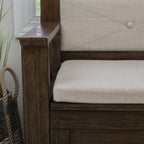 Banc d'entrée avec rangement et couvercle relevable en bois Dahlia