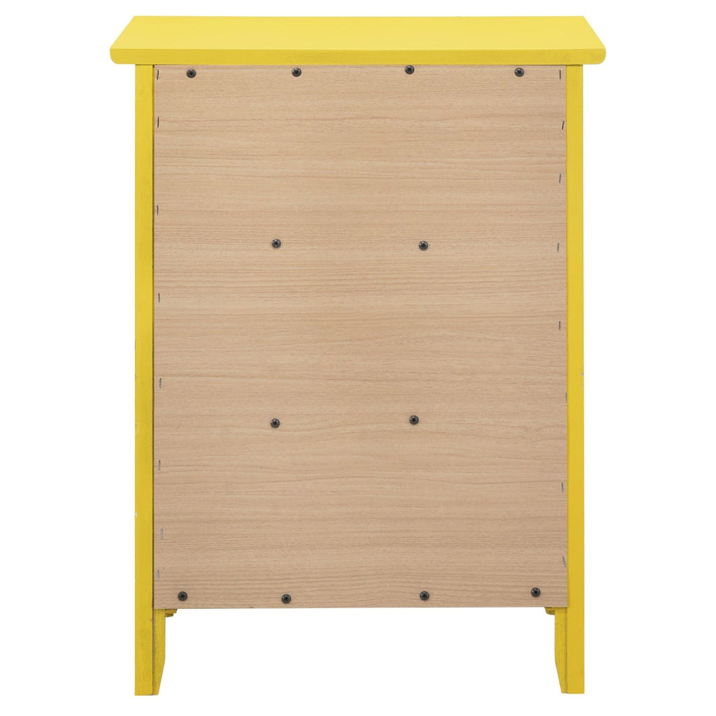 Table de chevet en bois de style transitionnel Daniel à 3 tiroirs