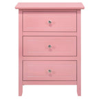 Table de chevet en bois de style transitionnel Daniel à 3 tiroirs