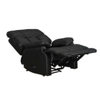 Fauteuil inclinable manuel Davin en cuir pleine fleur marron avec repose-pieds extensible