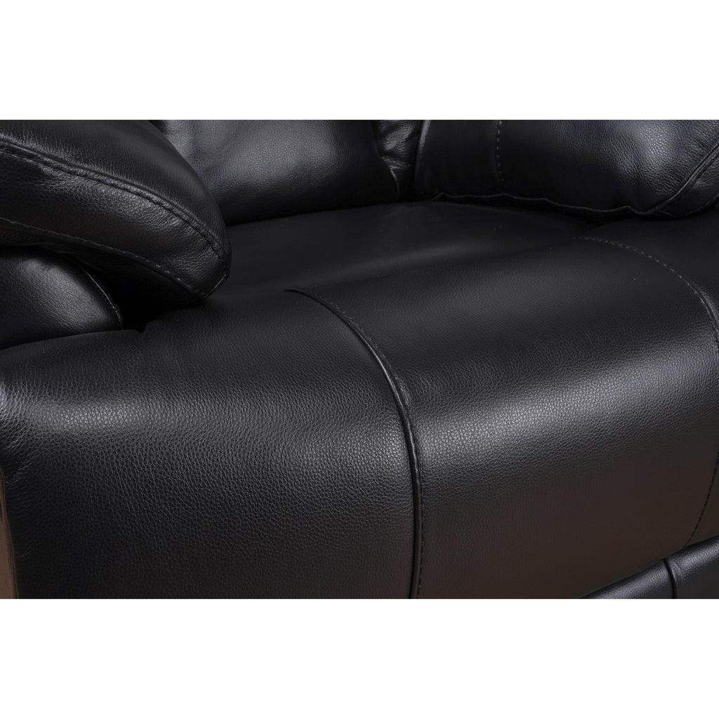 Fauteuil inclinable manuel Davin en cuir pleine fleur marron avec repose-pieds extensible