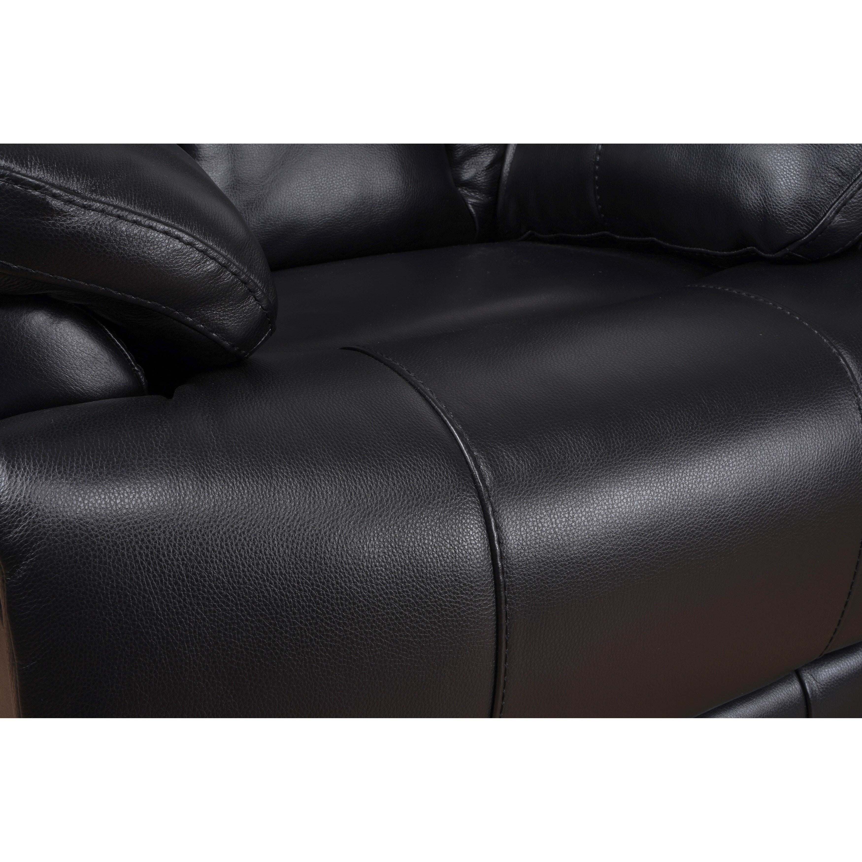 Fauteuil inclinable manuel Davin en cuir pleine fleur marron avec repose-pieds extensible