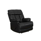 Fauteuil inclinable manuel Davin en cuir pleine fleur marron avec repose-pieds extensible