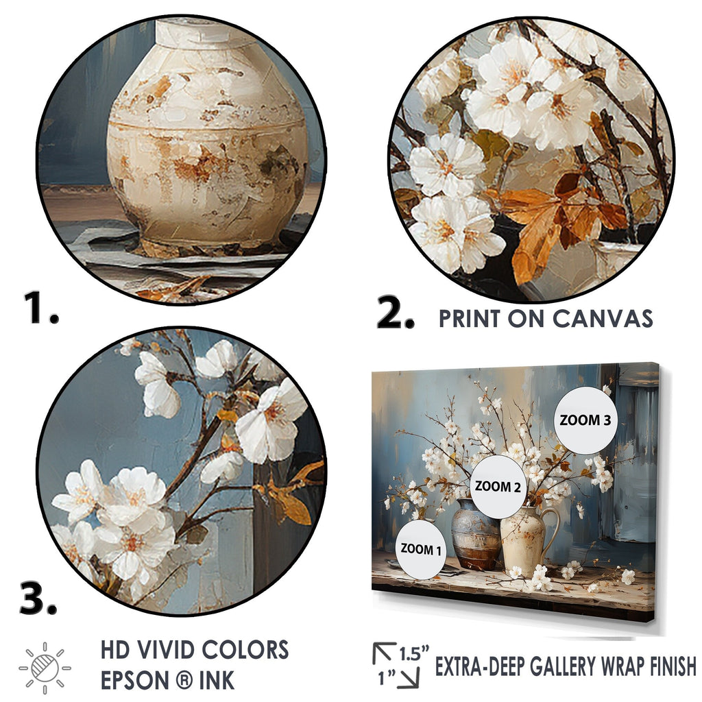 Designart Peinture sur toile représentant une nature morte de poterie et de fleurs I Tree