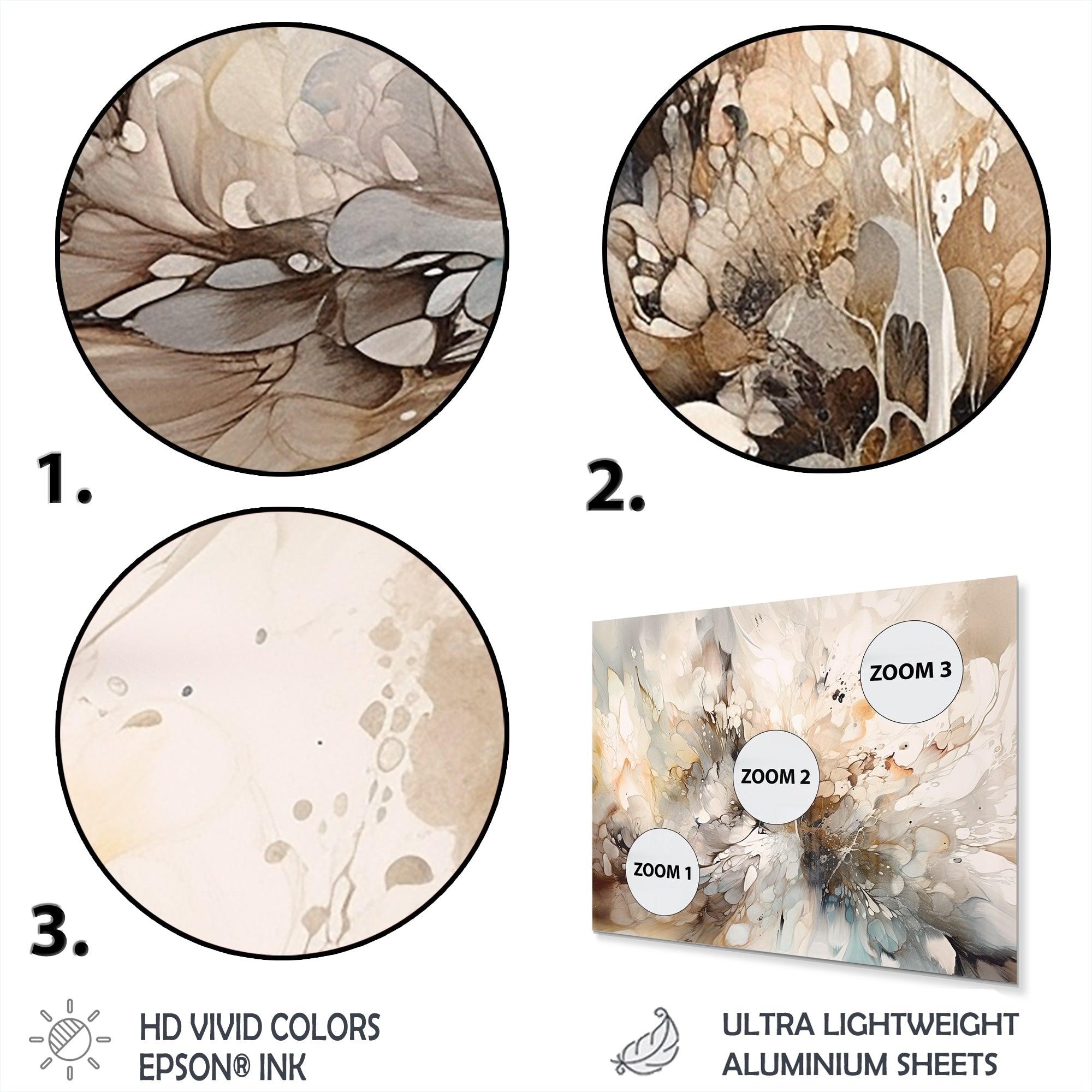 Designart White And Grey Geometric Depths I - Décoration murale géométrique moderne en métal