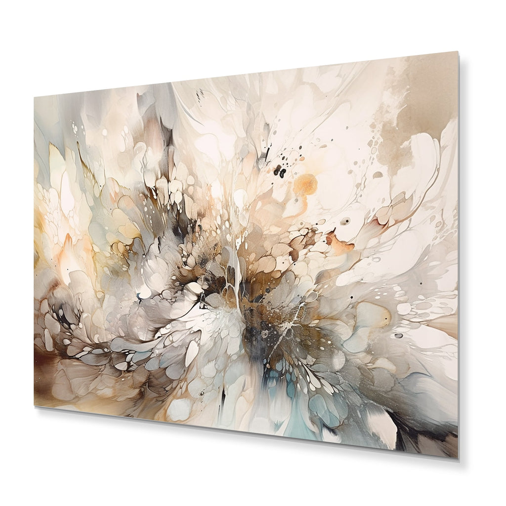 Designart White And Grey Geometric Depths I - Décoration murale géométrique moderne en métal