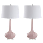 Lampe de table LED en verre en forme de goutte d'eau Diamante 28.5, rose (lot de 2) par JONATHAN Y