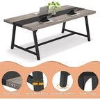 Table de salle à manger pour 8 personnes, table de cuisine rectangulaire en bois de 180 cm (70,87 pouces)