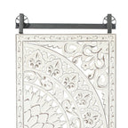 Décoration murale en bois blanc ivoire patiné avec accents noirs (lot de 2)