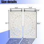 Décoration murale en bois blanc ivoire patiné avec accents noirs (lot de 2)